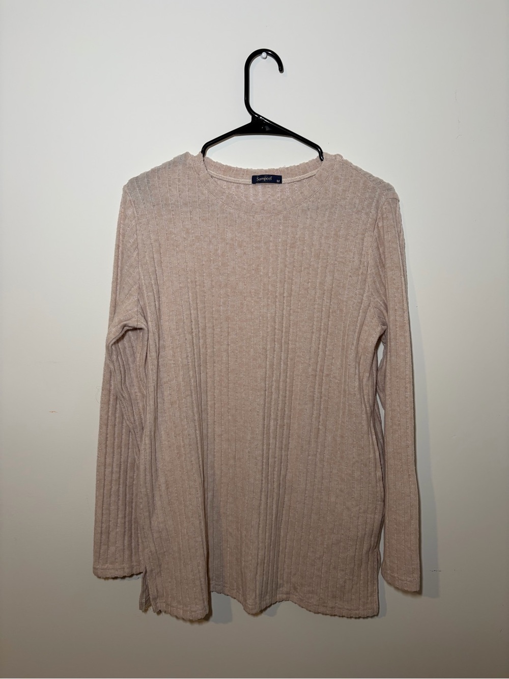 Cream Sampeel Crewneck Tunis Sweater with Pockets